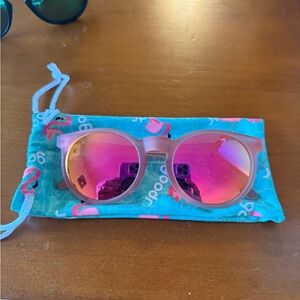 Sport Pink Sunglasses with Flamingo Pouch